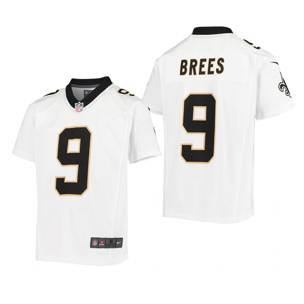 New Orleans Saints Drew Brees White Jersey Game - Youth