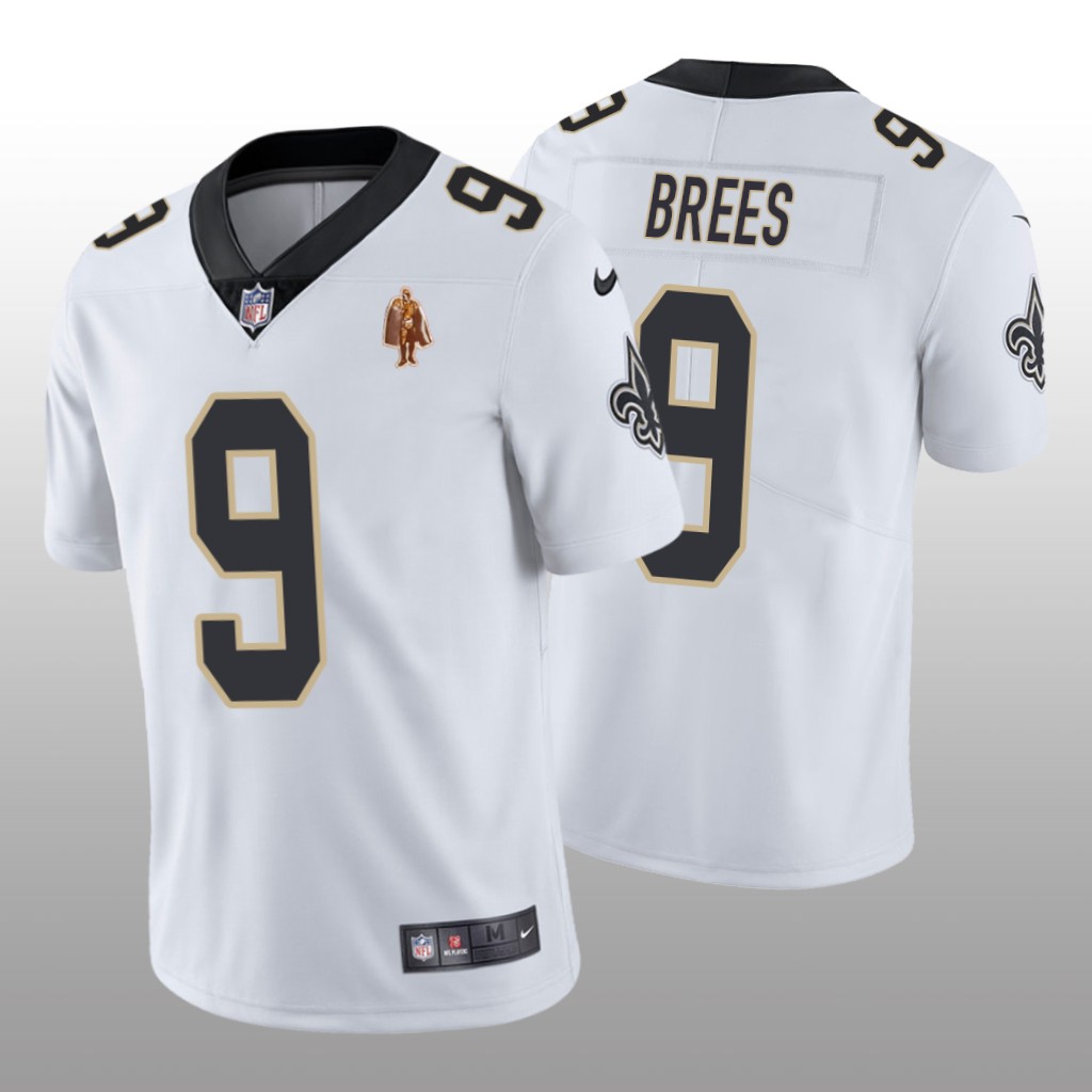New Orleans Saints Drew Brees White Jersey Walter Payton Man of the Year Award Patch - Men's