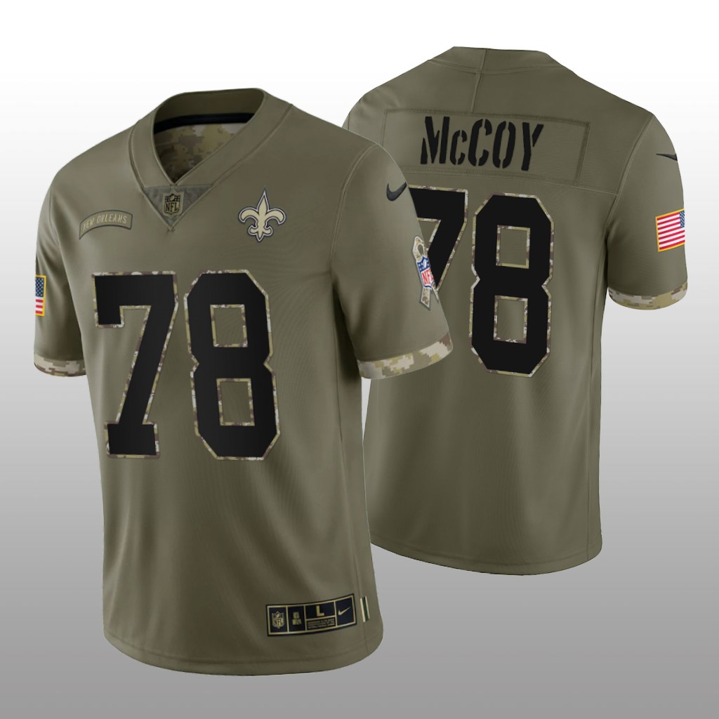 New Orleans Saints Erik McCoy Olive Limited Jersey 2022 Salute To Service - Men's