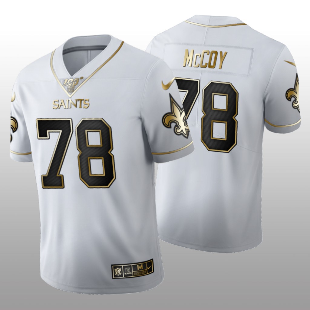 New Orleans Saints Erik McCoy White Golden Edition Jersey 100th Season Men's
