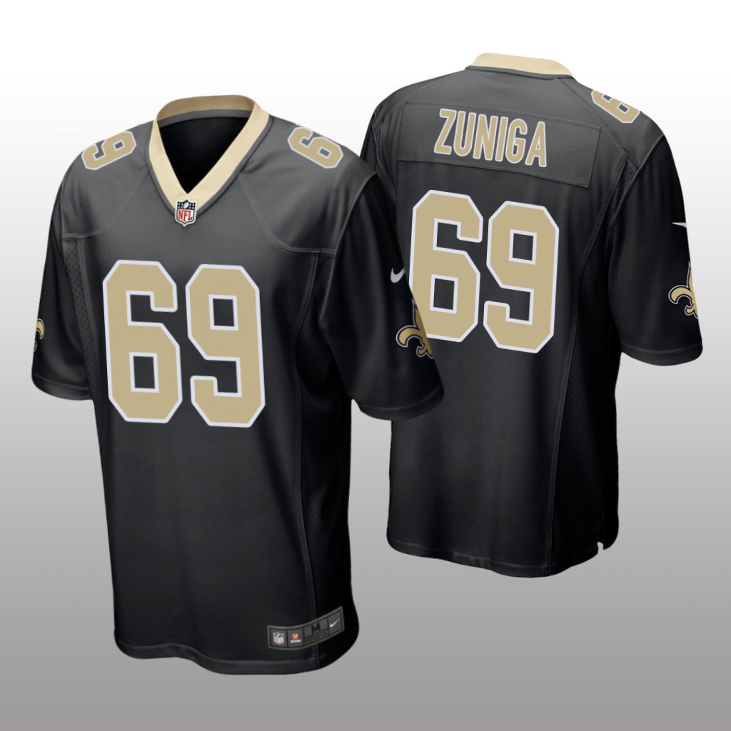 New Orleans Saints Jabari Zuniga Black Jersey Game - Men's
