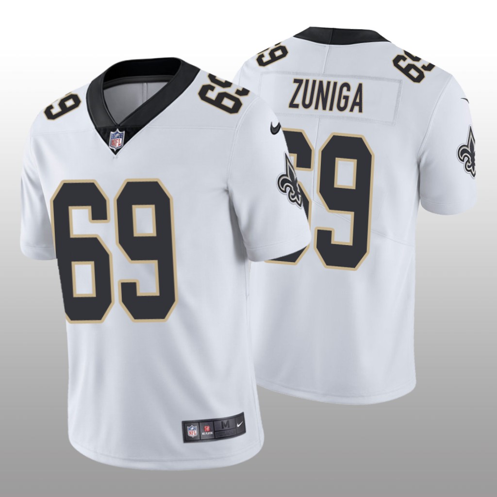 New Orleans Saints Jabari Zuniga White Jersey Vapor Limited - Men's