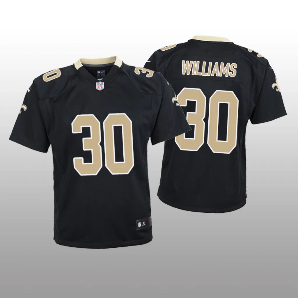New Orleans Saints Jamaal Williams Black Jersey Game - Youth