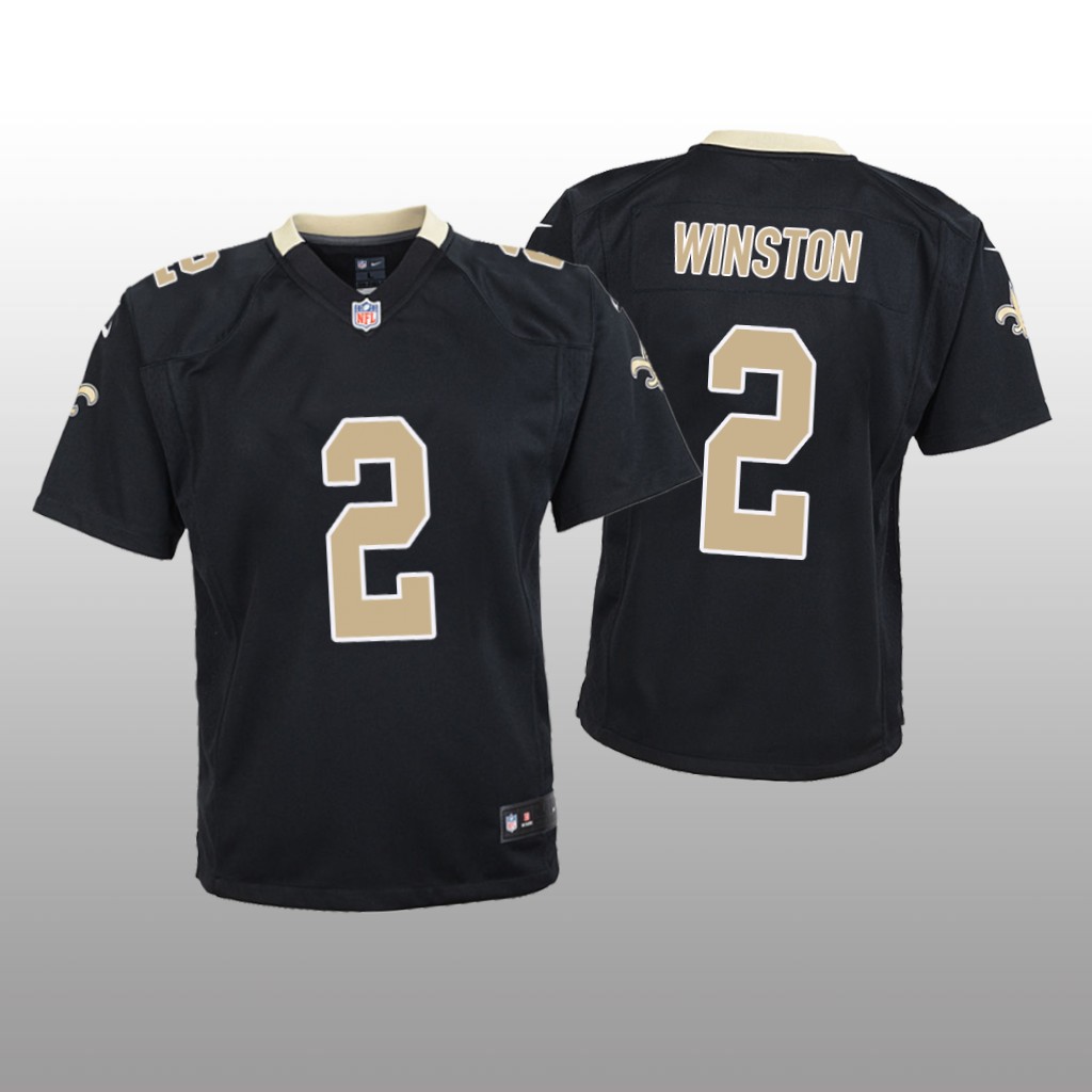 New Orleans Saints Jameis Winston Black Jersey Game - Youth