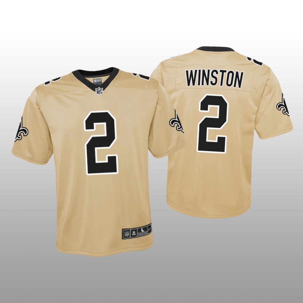 New Orleans Saints Jameis Winston Gold Jersey Inverted Game - Youth