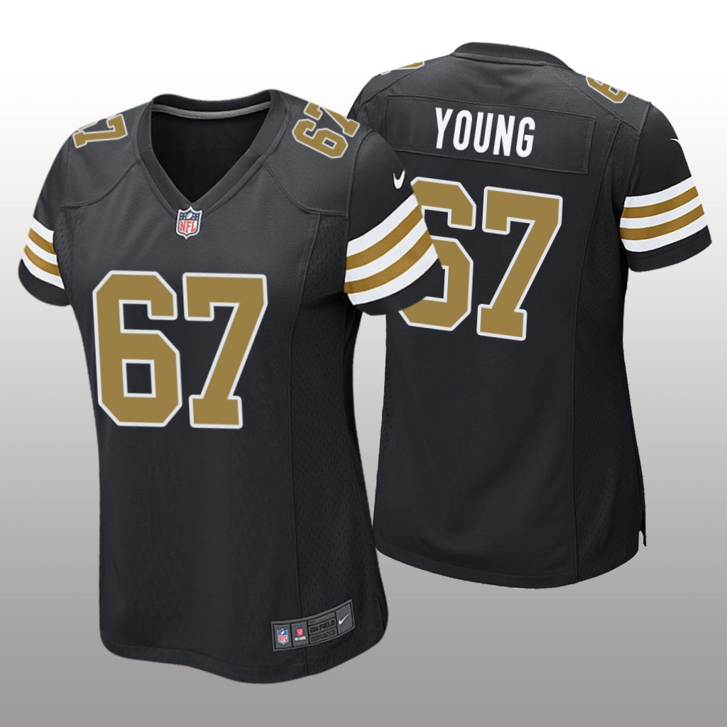 New Orleans Saints Landon Young Black Jersey Alternate Game - Women's