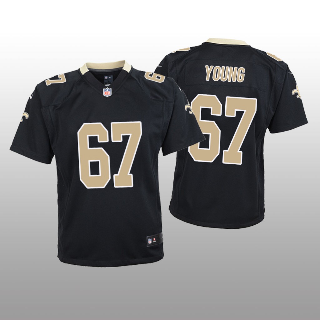 New Orleans Saints Landon Young Black Jersey Game - Youth
