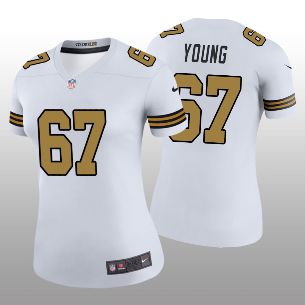 New Orleans Saints Landon Young White Jersey Color Rush Legend - Women's
