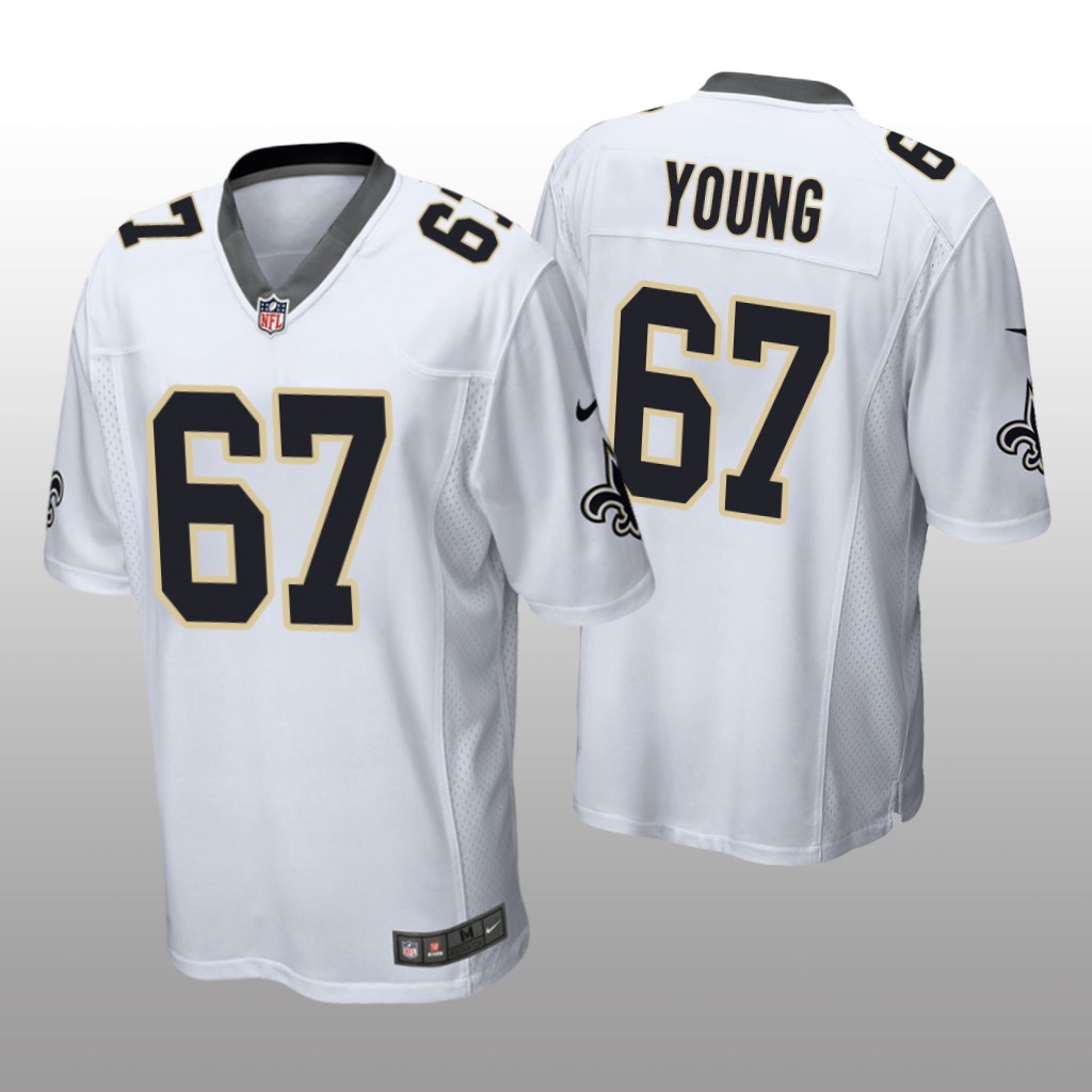 New Orleans Saints Landon Young White Jersey Game - Men's