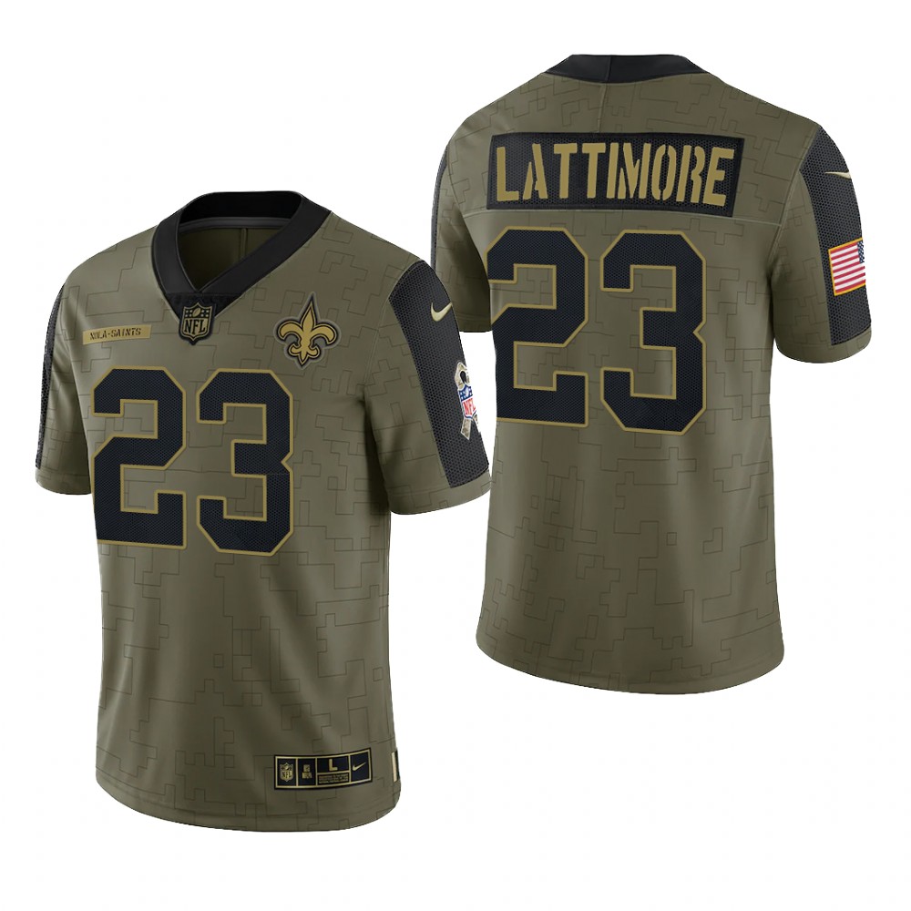 New Orleans Saints Marshon Lattimore Olive Limited Jersey 2021 Salute To Service - Men's