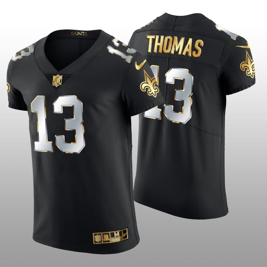 New Orleans Saints Michael Thomas Black Elite Jersey Golden Edition Men's