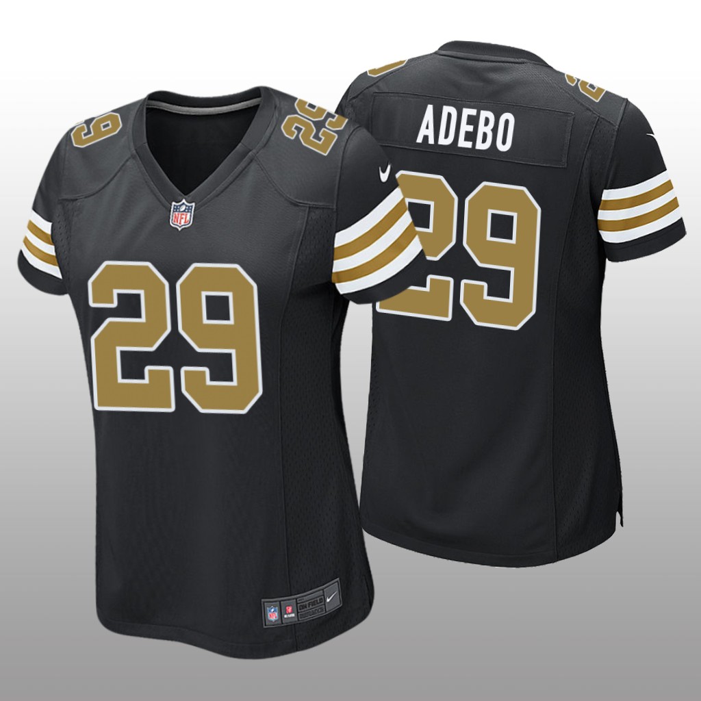 New Orleans Saints Paulson Adebo Black Jersey Alternate Game - Women's