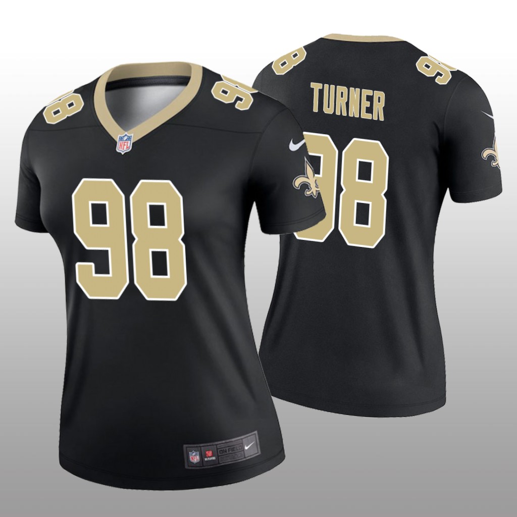 New Orleans Saints Payton Turner Black Jersey Legend - Women's
