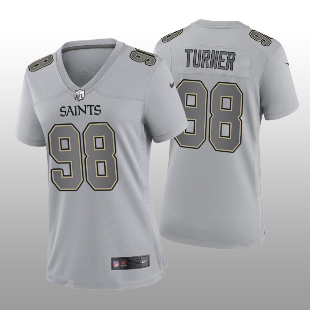 New Orleans Saints Payton Turner Gray Jersey Atmosphere Fashion Game - Women's