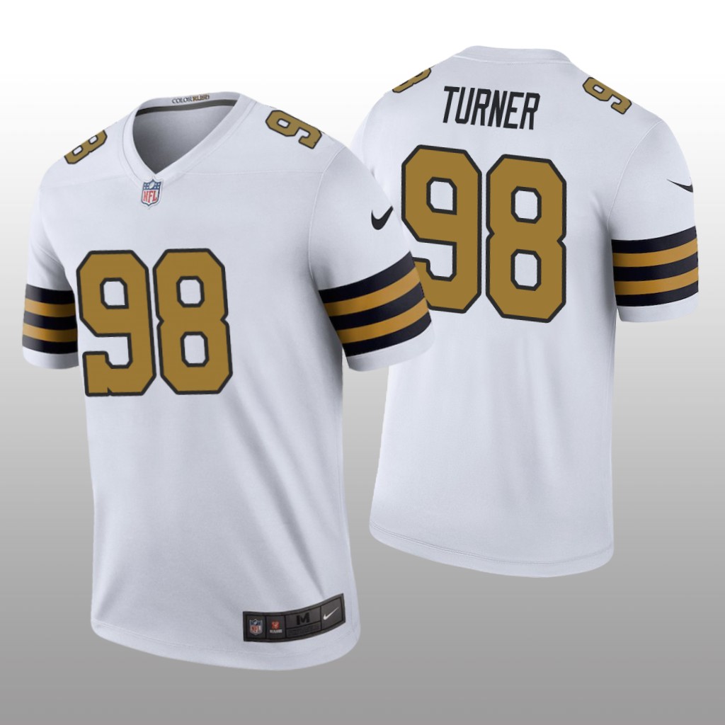 New Orleans Saints Payton Turner White Jersey Color Rush Legend - Men's