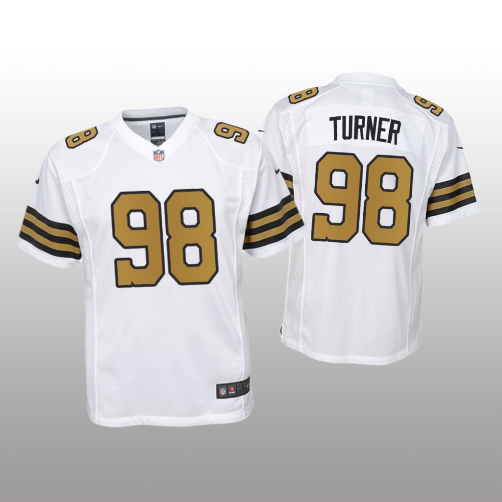 New Orleans Saints Payton Turner White Jersey Game - Youth