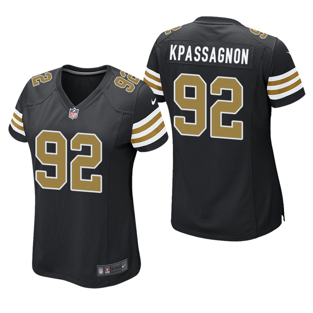 New Orleans Saints Tanoh Kpassagnon Black Jersey Alternate Game - Women's