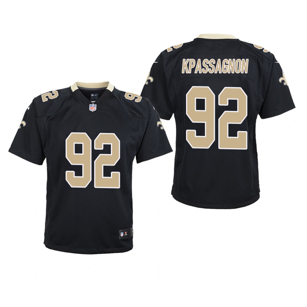 New Orleans Saints Tanoh Kpassagnon Black Jersey Game - Youth