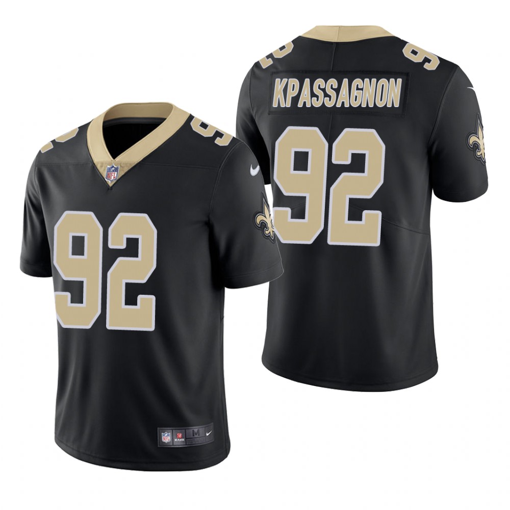 New Orleans Saints Tanoh Kpassagnon Black Jersey Vapor Limited - Men's
