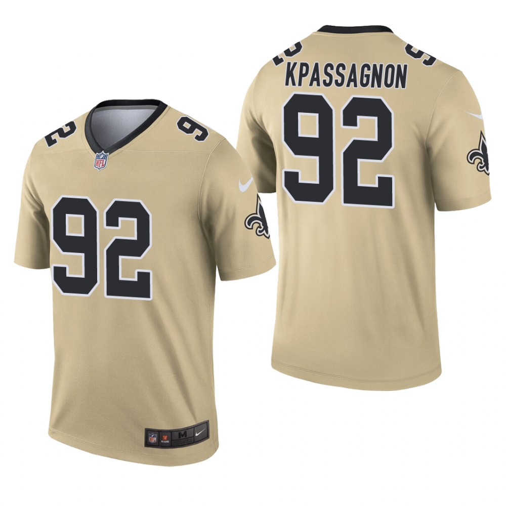 New Orleans Saints Tanoh Kpassagnon Gold Jersey Inverted Legend - Men's