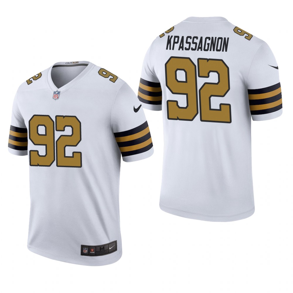 New Orleans Saints Tanoh Kpassagnon White Jersey Color Rush Legend - Men's