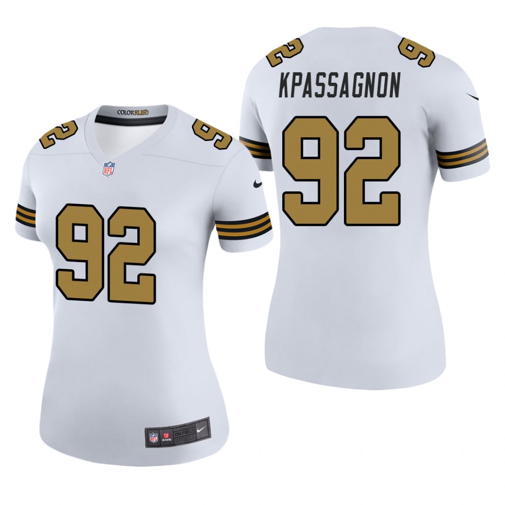 New Orleans Saints Tanoh Kpassagnon White Jersey Color Rush Legend - Women's