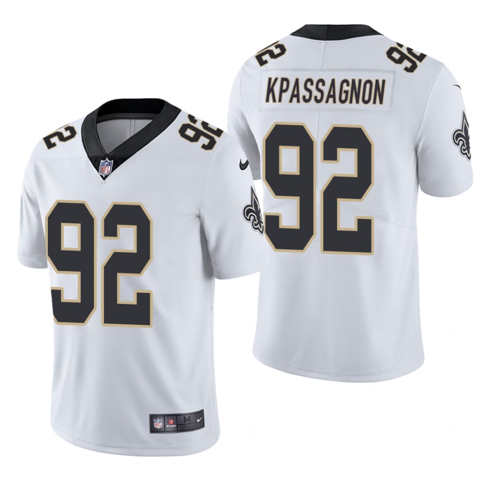 New Orleans Saints Tanoh Kpassagnon White Jersey Vapor Limited - Men's