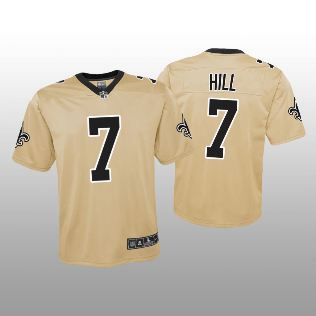 New Orleans Saints Taysom Hill Gold Jersey Inverted Game - Youth