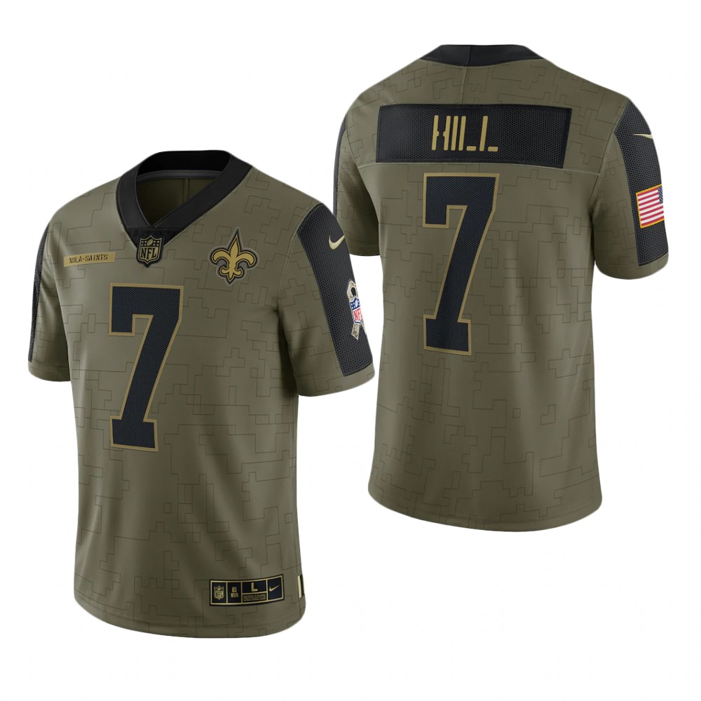 New Orleans Saints Taysom Hill Olive Limited Jersey 2021 Salute To Service - Men's