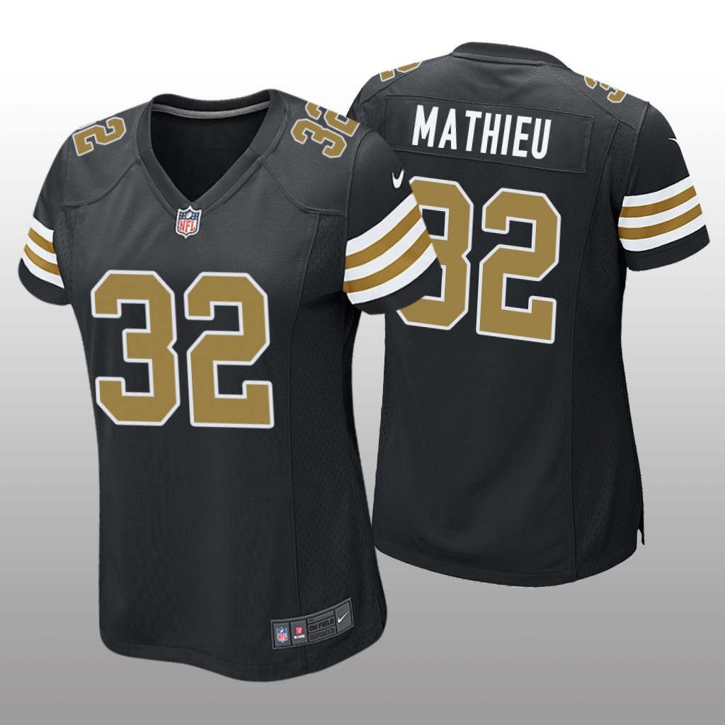 New Orleans Saints Tyrann Mathieu Black Jersey Alternate Game - Women's