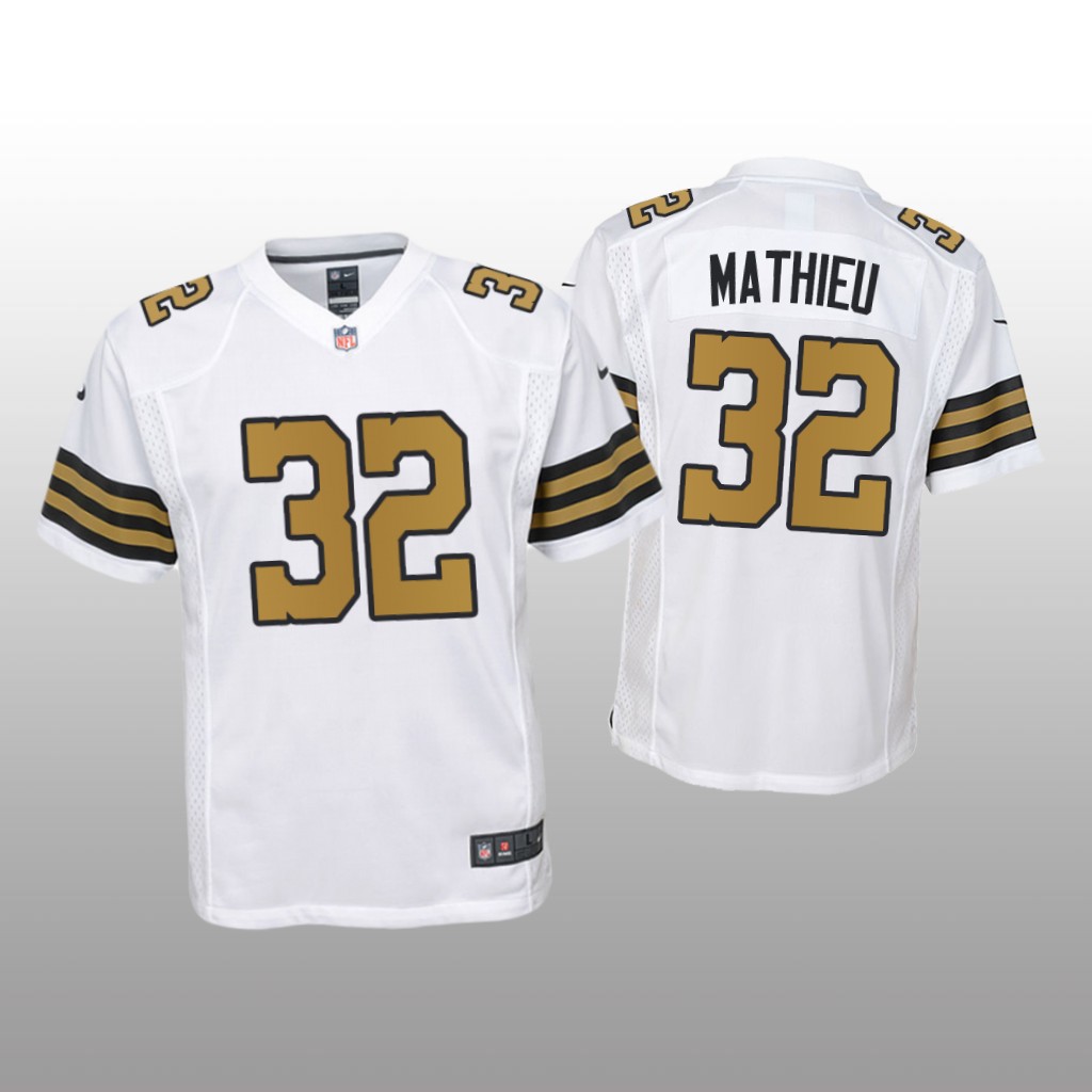 New Orleans Saints Tyrann Mathieu White Jersey Game - Youth