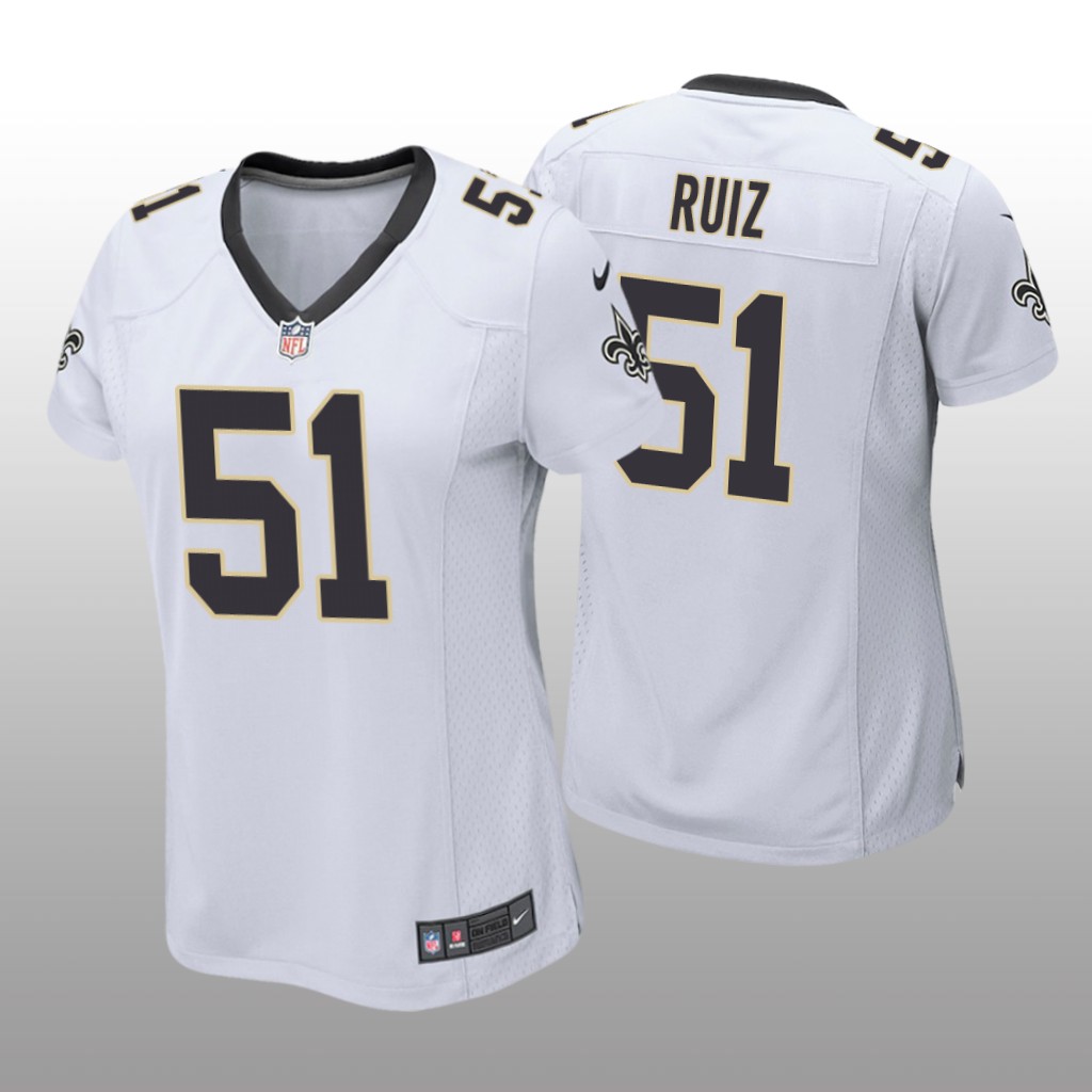 New Orleans Saints White 2020 NFL Draft Cesar Ruiz Game Jersey