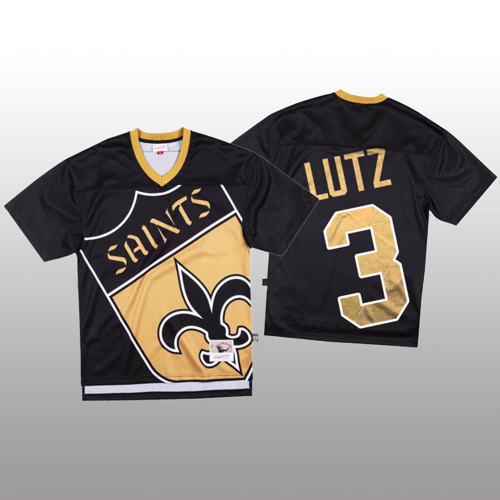 New Orleans Saints Wil Lutz Mitchell & Ness Black Jersey Big Face - Men's