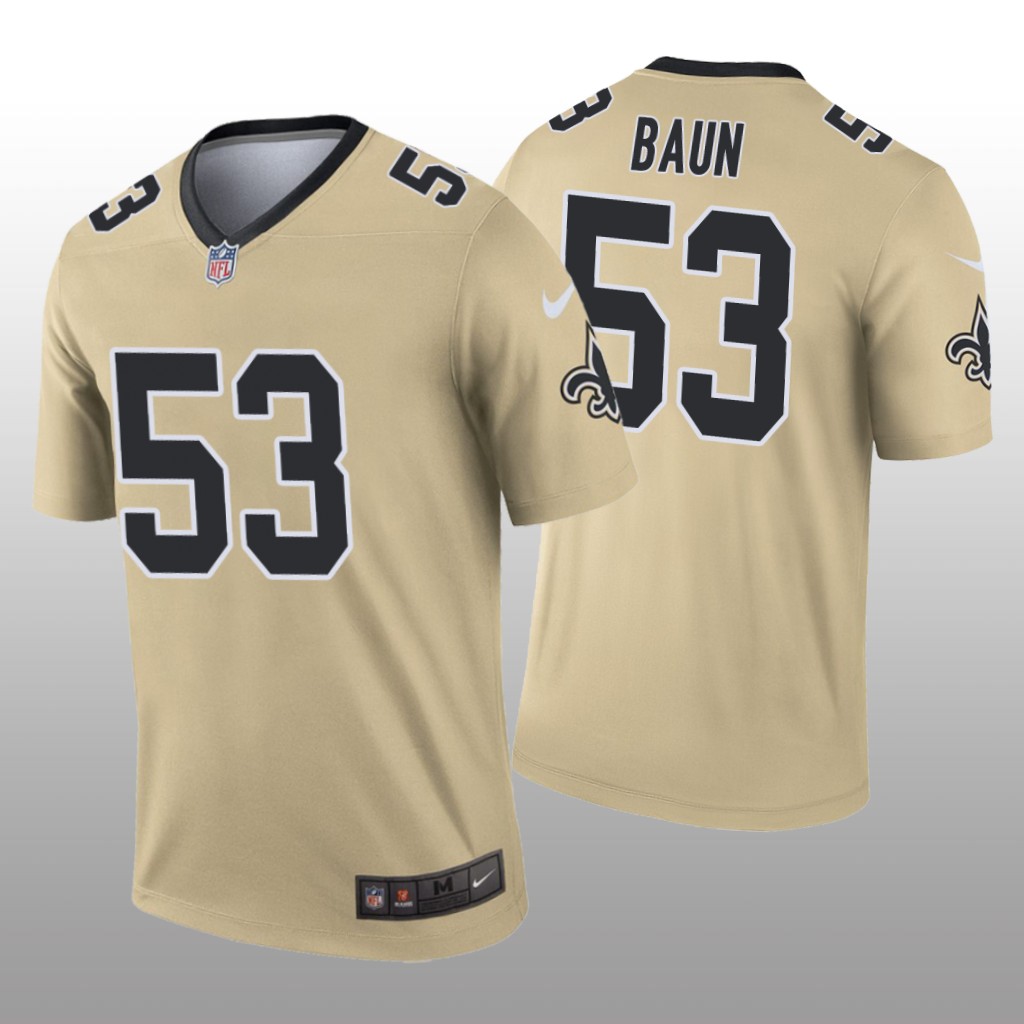 New Orleans Saints Zack Baun Gold Jersey Inverted Legend - Men's