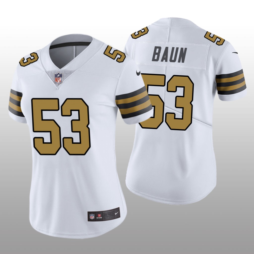 New Orleans Saints Zack Baun White Jersey Color Rush Limited - Women's
