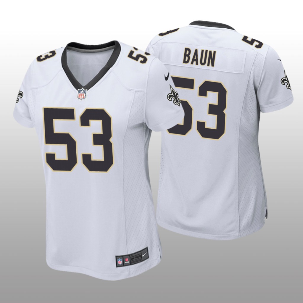 New Orleans Saints Zack Baun White Jersey Game - Women's