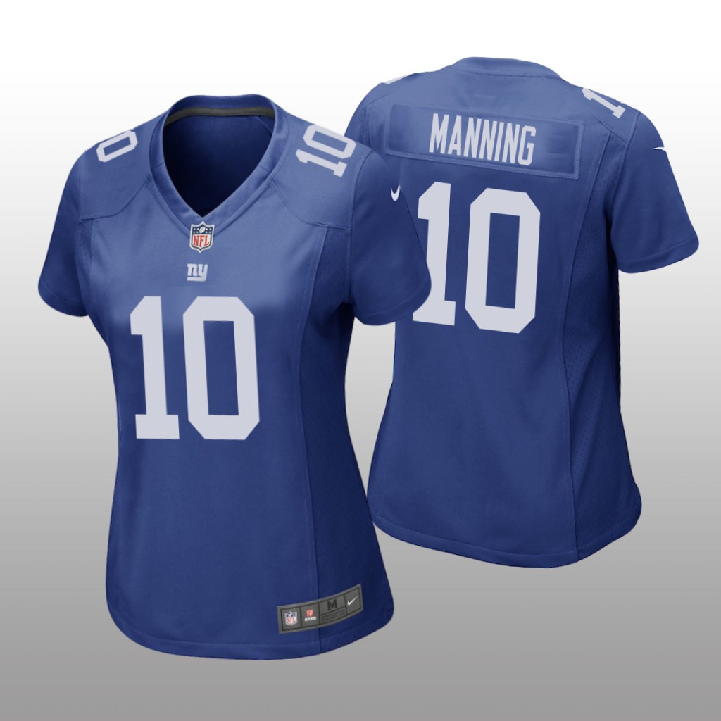 New York Giants #10 Royal Blue Eli Manning Game Jersey - Women