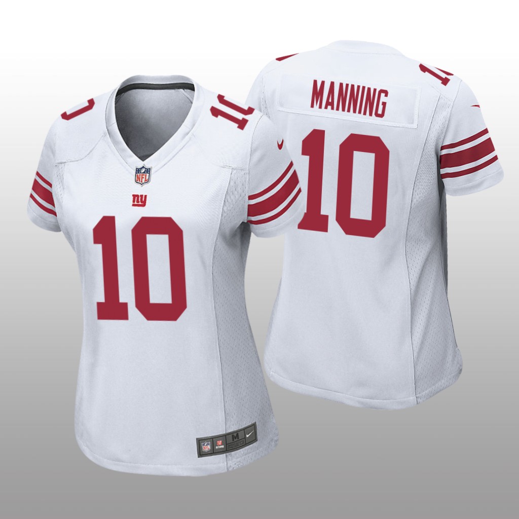 New York Giants #10 White Eli Manning Game Jersey - Women