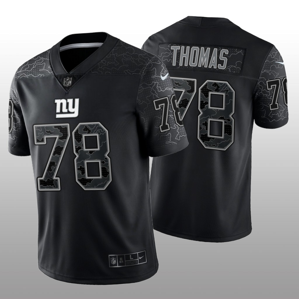 New York Giants Andrew Thomas Black Jersey Reflective Limited  - Men's
