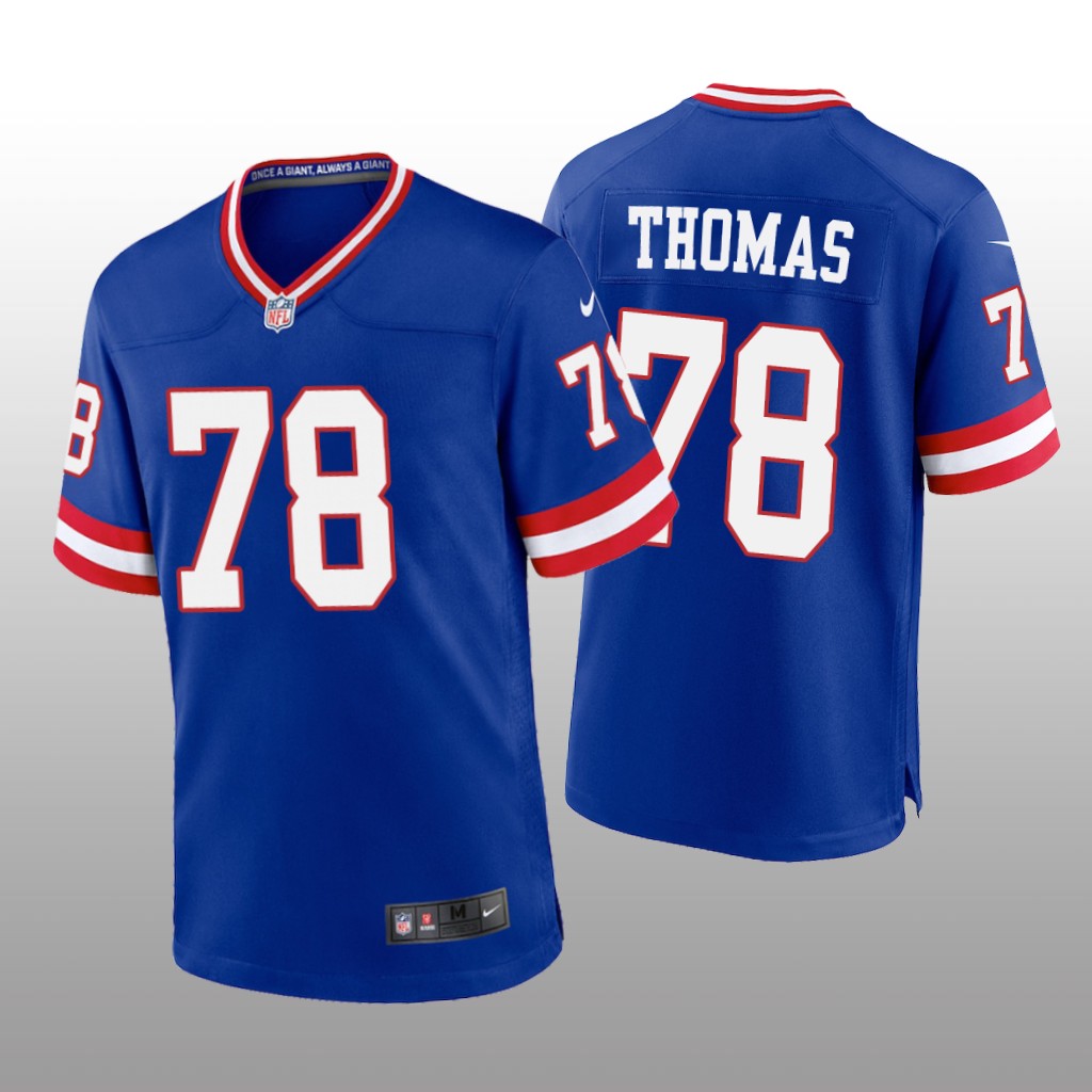 New York Giants Andrew Thomas Royal Jersey Classic Game - Men's