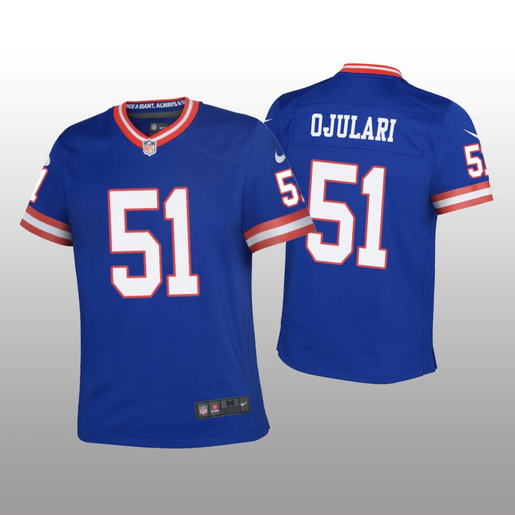 New York Giants Azeez Ojulari Royal Jersey Classic Game - Youth