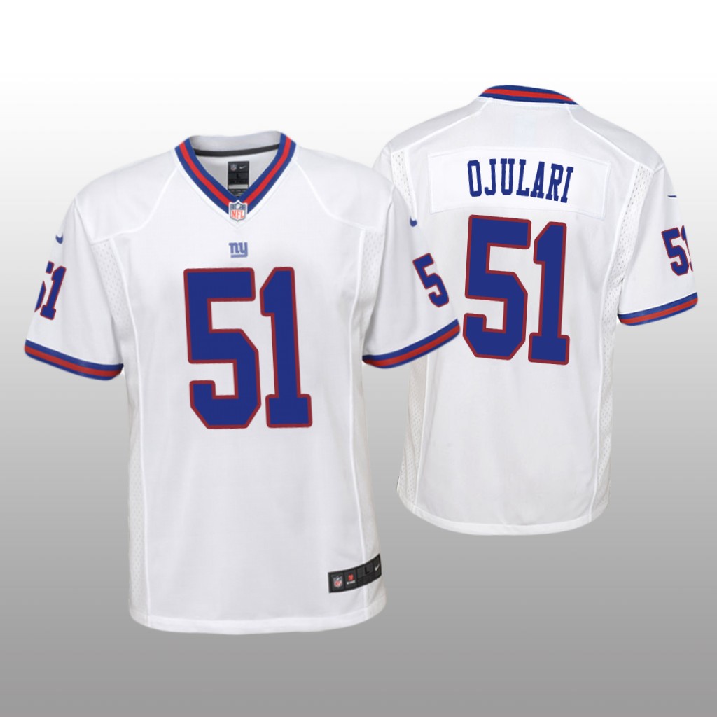 New York Giants Azeez Ojulari White Jersey Color Rush Game - Youth