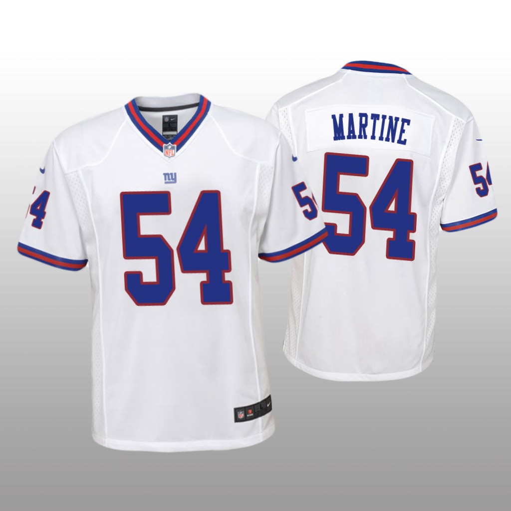 New York Giants Blake Martinez White Jersey Color Rush Game - Youth
