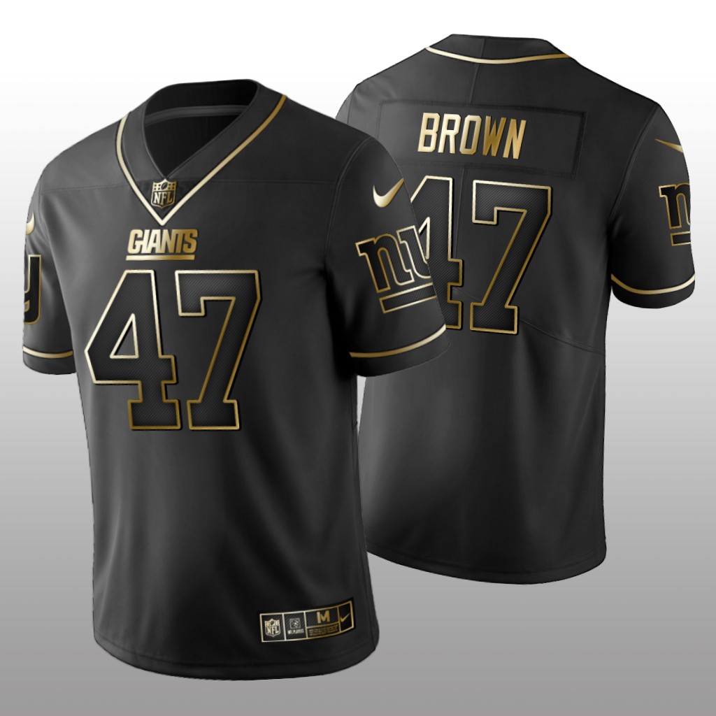 New York Giants Cameron Brown Black Jersey Golden Edition Men's