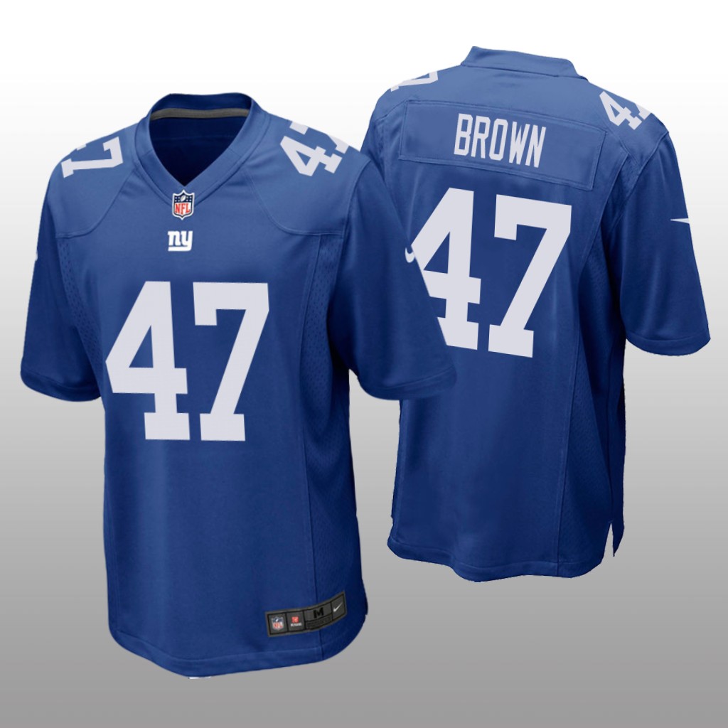 New York Giants Cameron Brown Royal Jersey Game - Men's