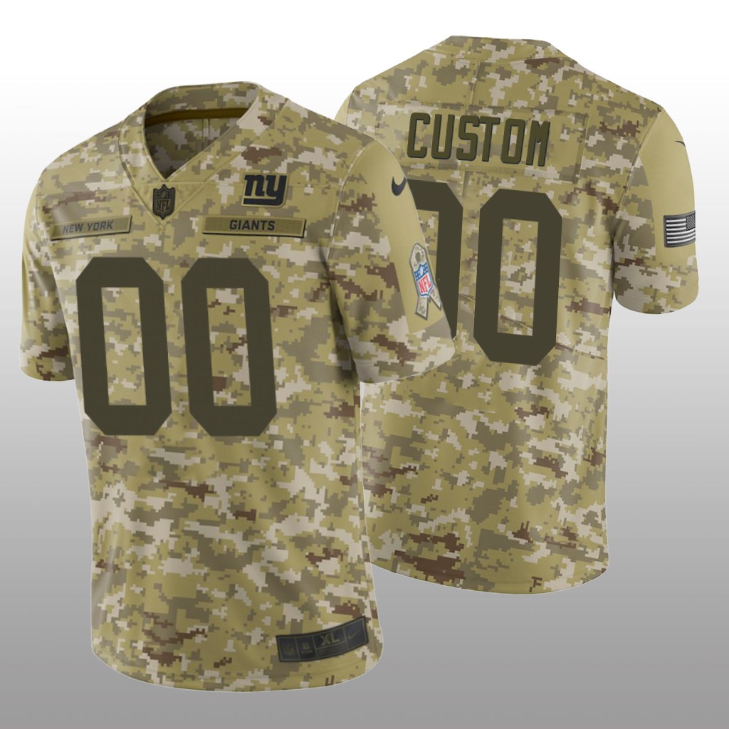 New York Giants Custom #00 Salute to Service Limited Jersey - Camo