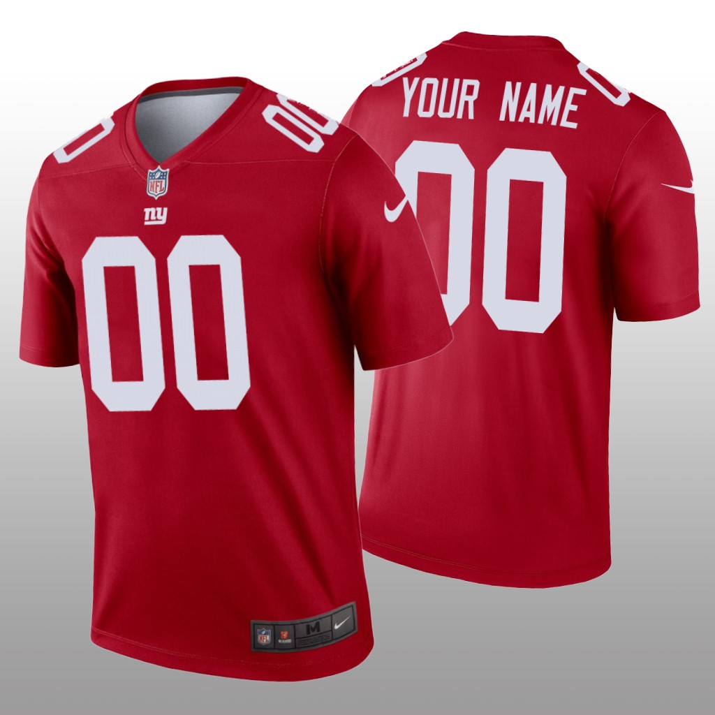 New York Giants Custom Red Jersey Inverted Legend - Men's