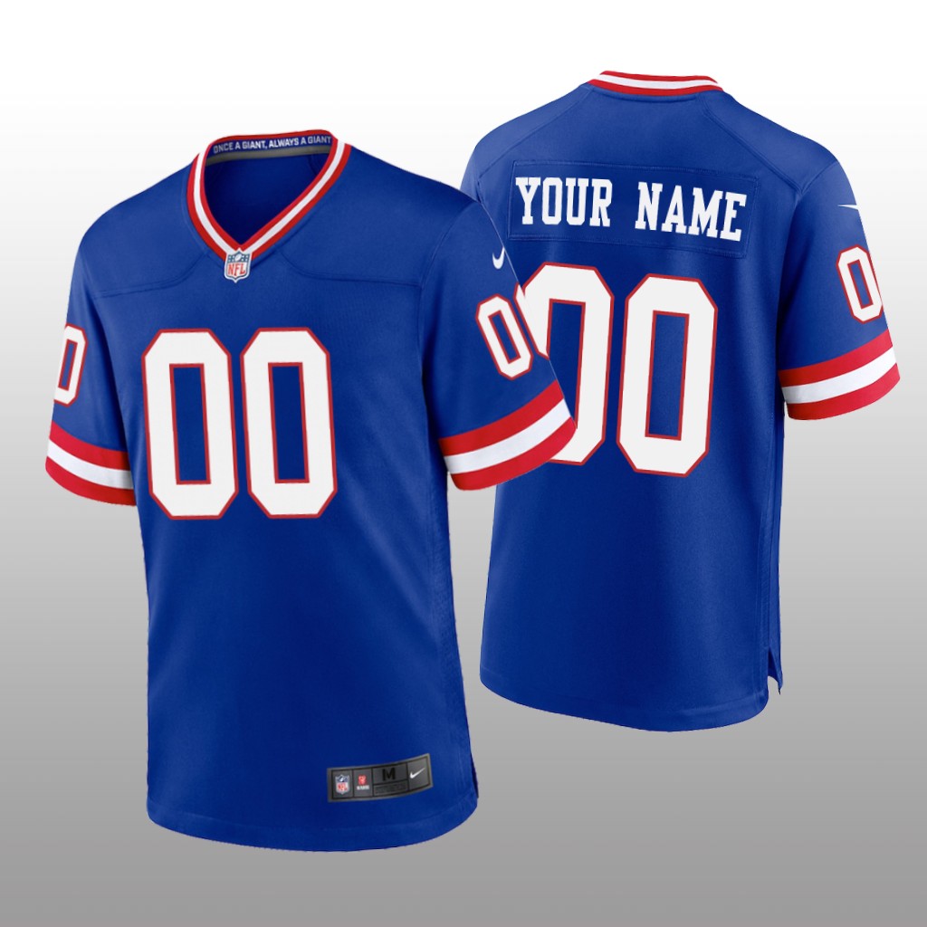 New York Giants Custom Royal Jersey Classic Game - Men's