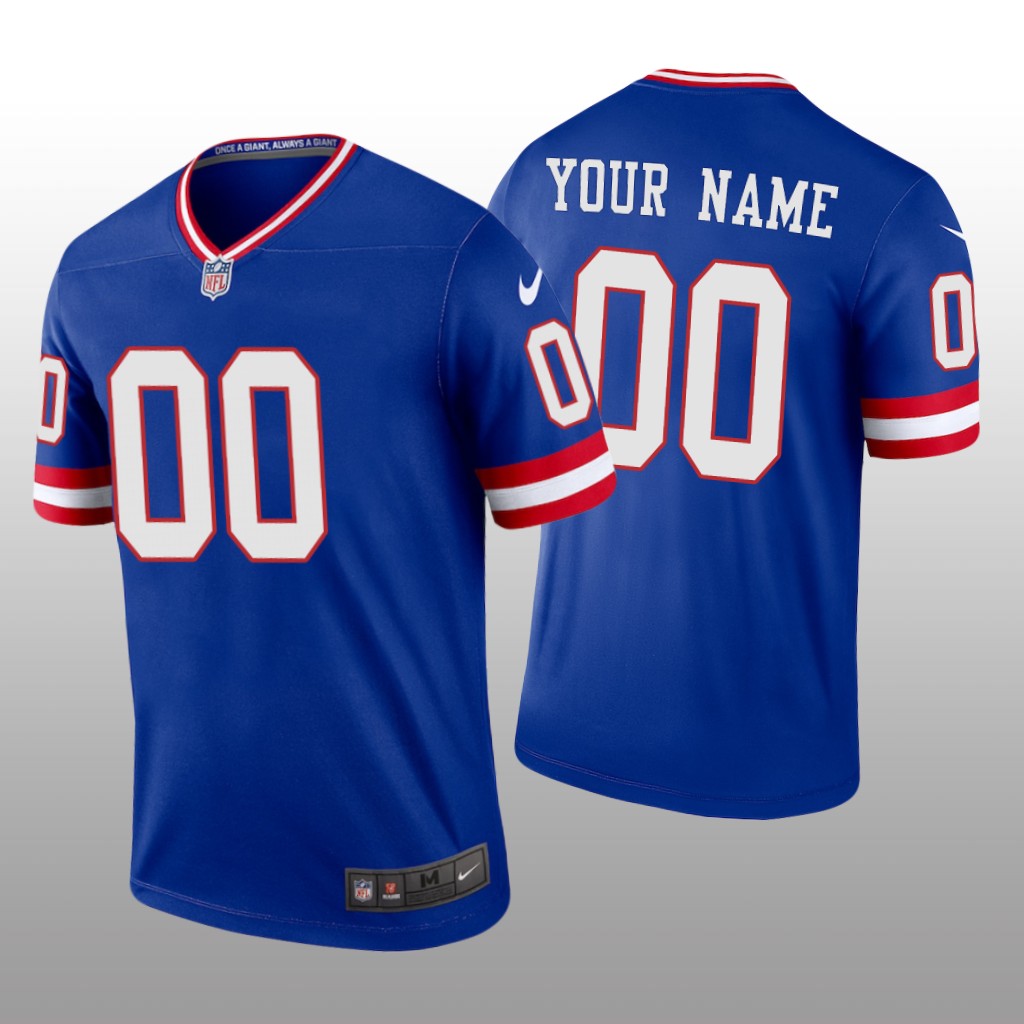 New York Giants Custom Royal Jersey Classic Legend - Men's