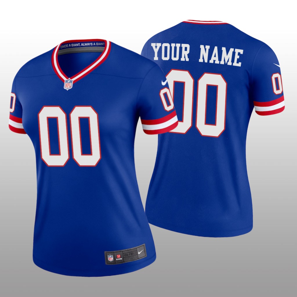 New York Giants Custom Royal Jersey Classic Legend - Women's